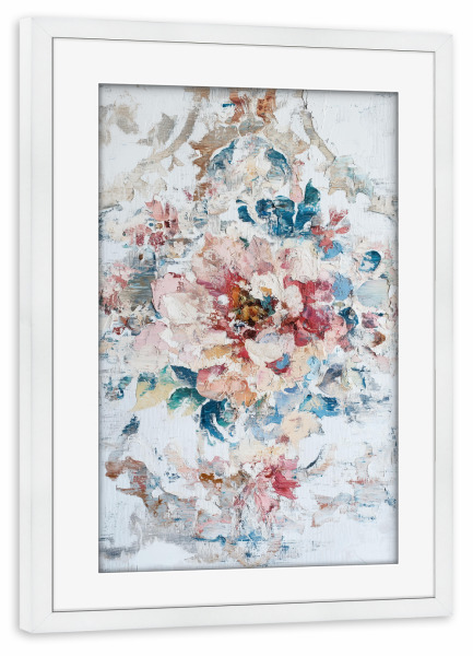 Poster mit Rahmen weiß "Beton Pastell Wandmalerei" artboxONE - Natur,Floral,Abstrakt