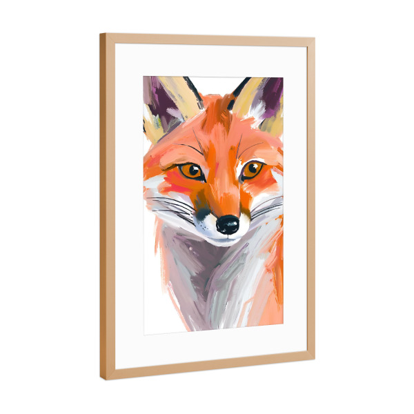 Poster mit Rahmen Kupfer "Fuchs - abstrakt" artboxONE - Für Kinder,Tiere,Abstrakt - Fuchs,Fox,Fuchskind,Kleiner fux,Wildes tier,Wildhund,Waldtier
