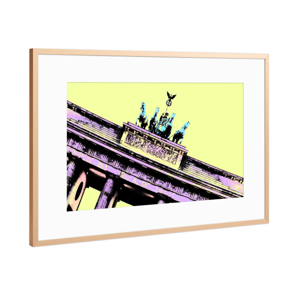 Poster mit Rahmen Kupfer "Pop Art Brandenburger Tor" artboxONE - Städte / Berlin,Reise,Architektur,Reise / Länder