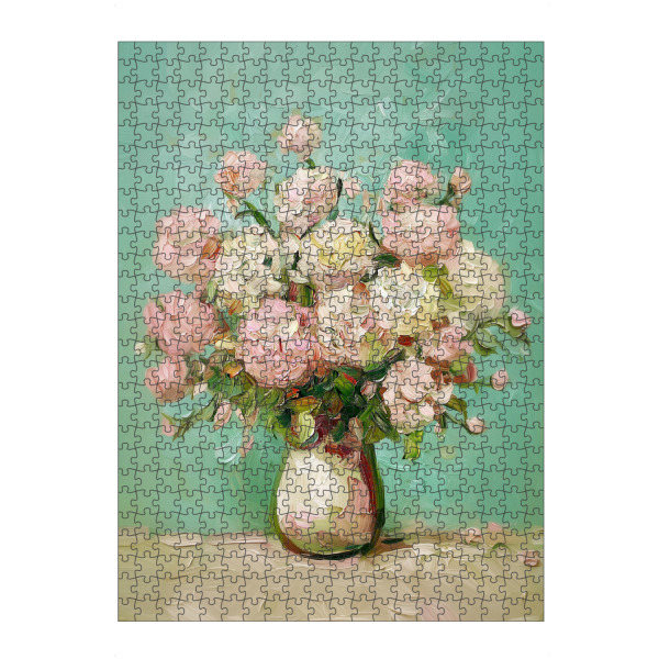 Puzzle Ravensburger "Blühender rosa Blumenstraß" artboxONE - Natur,Floral,Abstrakt