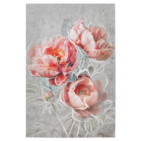 Poster "Framed Elegance" artboxONE - Floral,Abstrakt,Für Mama - Pfingstrose,Rose,Blume,Floral,Illustration