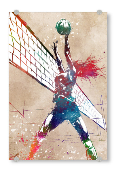 Acrylglasbild "Volleyballsportkunst C" artboxONE - Sport,Sport / Motivation - Volleyball,Volleyballspieler,Sport,Spiel,Spieler