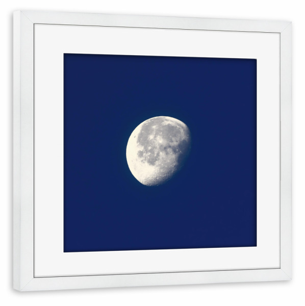Poster mit Rahmen weiß "Mond am Nachthimmel" artboxONE - Natur,Reise,Reise / Länder