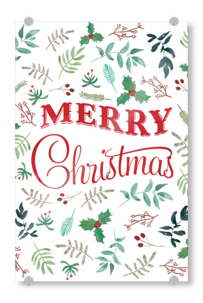 Acrylglasbild "Frohe Weihnachten im Grünen" artboxONE - Typografie,Weihnachten - Fröhlich,Weihnachten,Frohe weihnachten,Grün