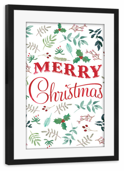 Poster mit Rahmen schwarz "Frohe Weihnachten im Grünen" artboxONE - Typografie,Weihnachten - Fröhlich,Weihnachten,Frohe weihnachten,Grün