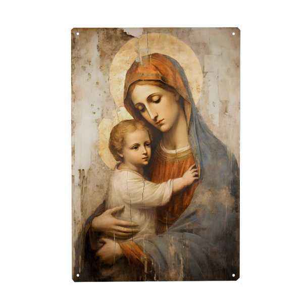 Metall Poster "Mutter Gottes mit Kind" artboxONE - Natur,Menschen,Liebe