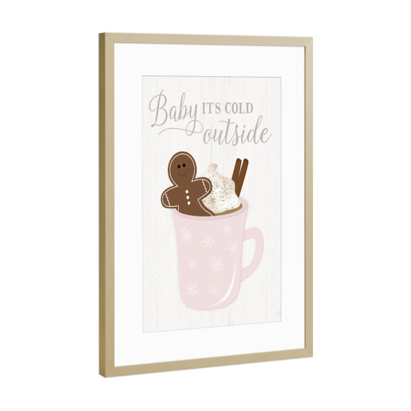 Poster mit Rahmen Gold "Lebkuchen heißer Kakao I" artboxONE - Weihnachten - Kakao,Lebkuchen,Feiertag,Weihnachten
