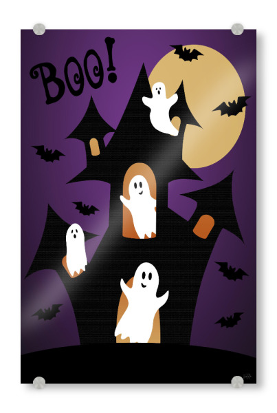 Acrylglasbild "Geisterhaus" artboxONE - Halloween - Geister,Gruselig,Boo,Halloween