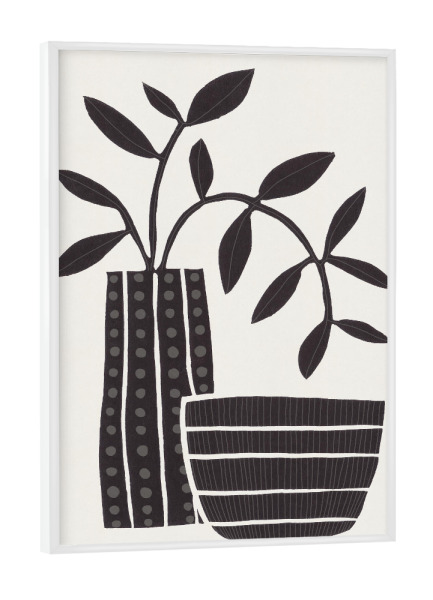 Poster mit weißem Rahmen "Galitsyna - Striped Bowl & Vase" artboxONE - Natur,Floral,Essen & Trinken