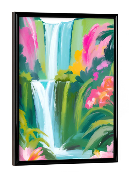 Poster mit schwarzem Rahmen "Wasserfall im Paradis" artboxONE - Natur,Reise,Floral,Abstrakt
