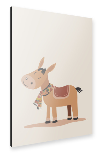 Alu-Dibond "Cheerful donkey" 30x20 cm artboxONE
