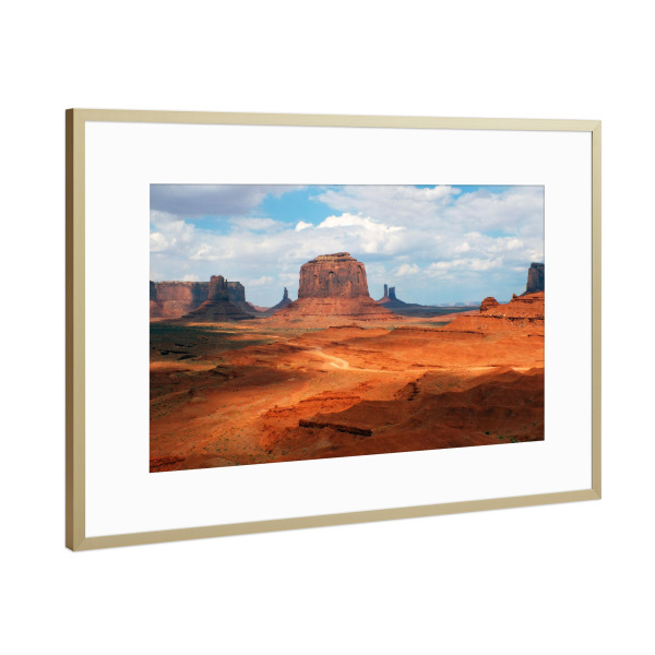 Poster mit Rahmen Gold "Im Monument Valley" artboxONE - Natur,Reise,Reise / Länder