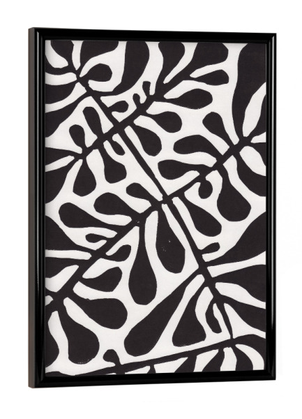 Poster mit schwarzem Rahmen "Galitsyna - Linocut Floral" artboxONE - Natur,Floral,Abstrakt