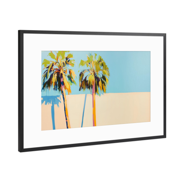 Poster mit Rahmen Schwarz (Metallic) "Kokos Palmen" artboxONE - Natur,Abstrakt,Reise / Strand und Meer