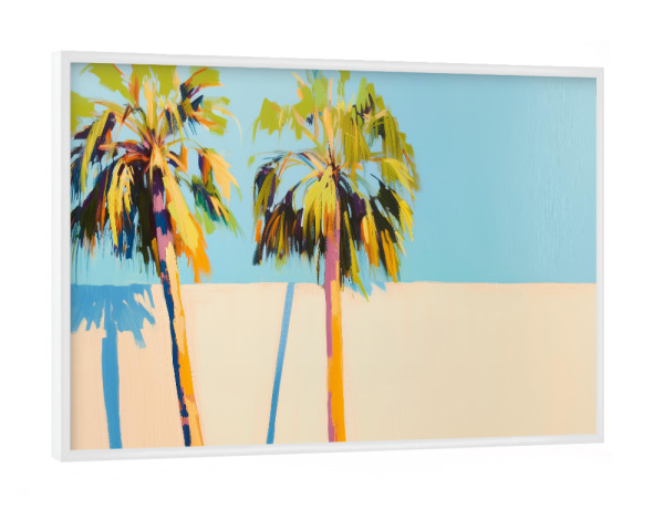 Poster mit weißem Rahmen "Kokos Palmen" artboxONE - Natur,Abstrakt,Reise / Strand und Meer - Kokosnuss,Kokosnussbaum,Palmenquelle,Strand,Meer