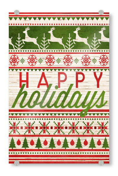 Acrylglasbild "Glücklichste Feiertage" artboxONE - Typografie,Weihnachten - Rentiere,Feiertage,Weihnachten,Bäume