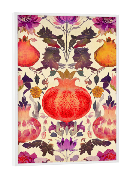 Poster mit weißem Rahmen "Granatapfel Naturkunst" artboxONE - Natur,Floral,Essen & Trinken / Obst & Gemüse