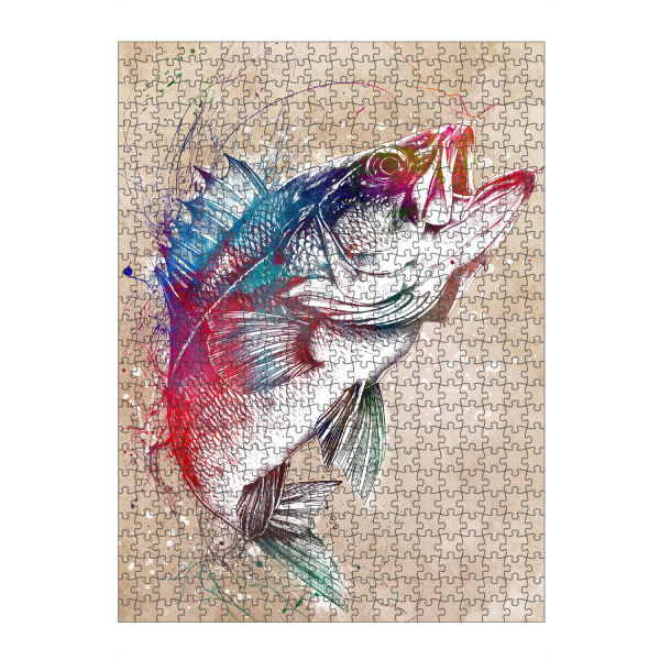 Puzzle Ravensburger "Angelsportkunst E" artboxONE - Sport,Sport / Motivation - Angeln,Sport,Fisch,Illustration,Grafik,Vektor - Bild angeln