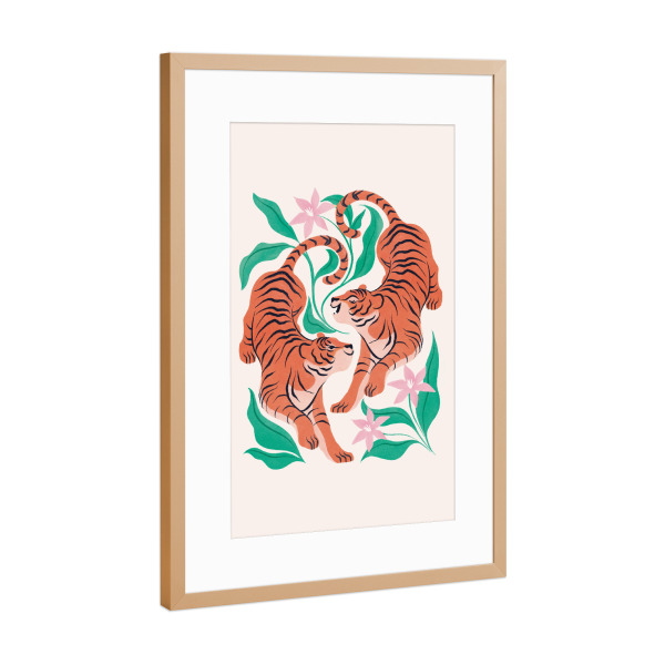 Poster mit Rahmen Kupfer "Tigerstärke" artboxONE - Für Kinder,Tiere
