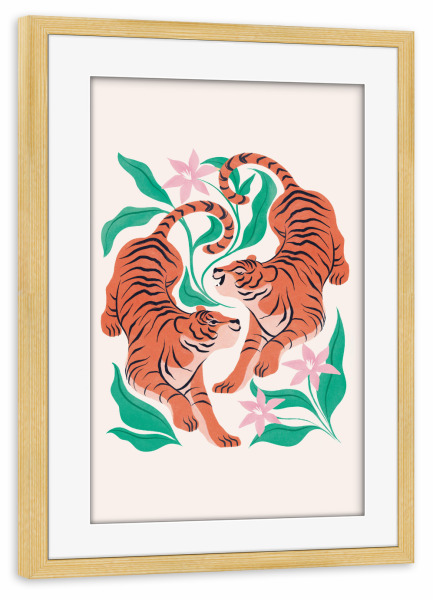 Poster mit Rahmen kiefer "Tigerstärke" artboxONE - Für Kinder,Tiere