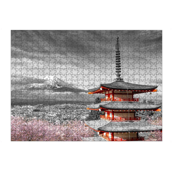 artboxONE Puzzle "Grandioser Blick zum Fuji" artboxONE - Natur,Schwarzweiß,Reise / Asien