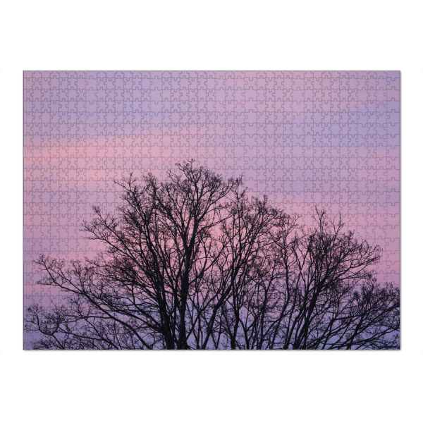 Puzzle Ravensburger "Pastellfarben Himmel mit Baum" artboxONE - Natur,Ultraviolet