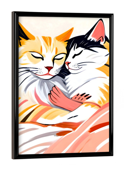 Poster mit schwarzem Rahmen "Übernachtung" artboxONE - Tiere