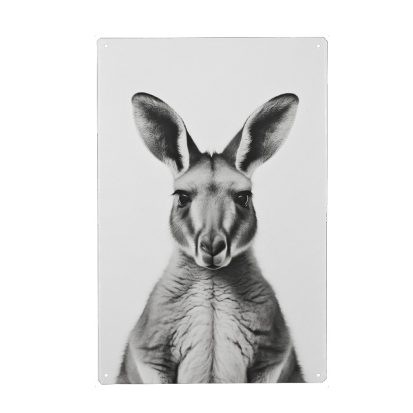 Holzbild "Känguru Alfred B&W Porträt" artboxONE - Natur,Tiere,Schwarzweiß
