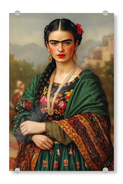 Acrylglasbild "Frida die Seele Mexikos" artboxONE - Floral,Menschen,Weihnachten