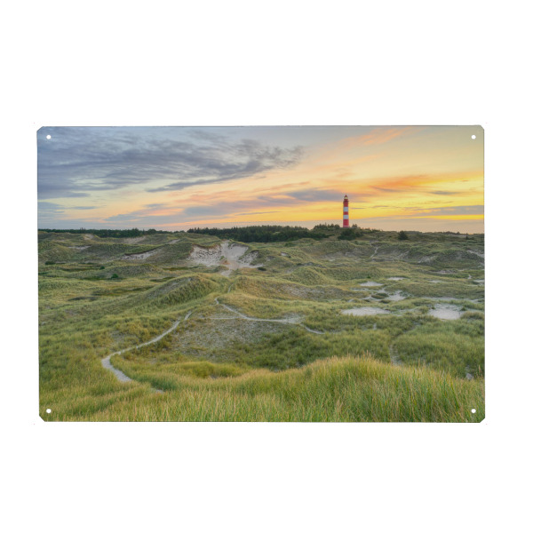 Holzbild "Dünen beim Leuchtturm Amrum" artboxONE - Natur,Reise,Reise / Strand und Meer