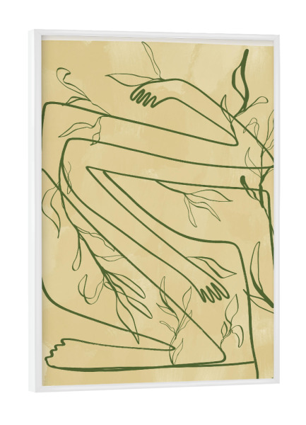 Poster mit weißem Rahmen "Zeit zum Blühen - Grün" artboxONE - Natur,Floral,Abstrakt