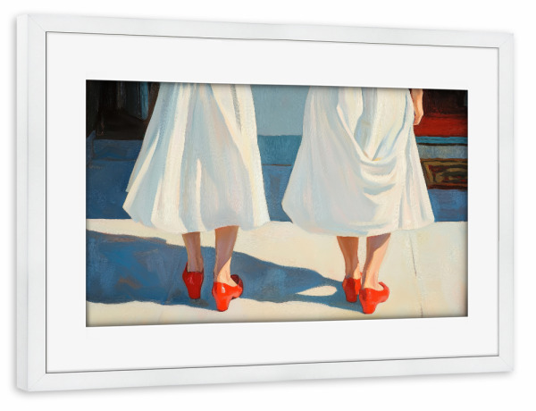 Poster mit Rahmen weiß "Frauen mit roten Schuhen" artboxONE - Menschen,Fashion - Rote,Rote schuhe,Absatz,Frau,Frauen