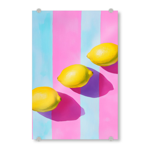 Lemon stripes painting