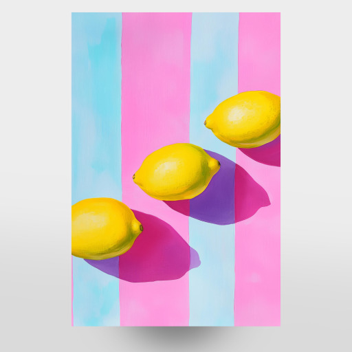 Lemon stripes painting