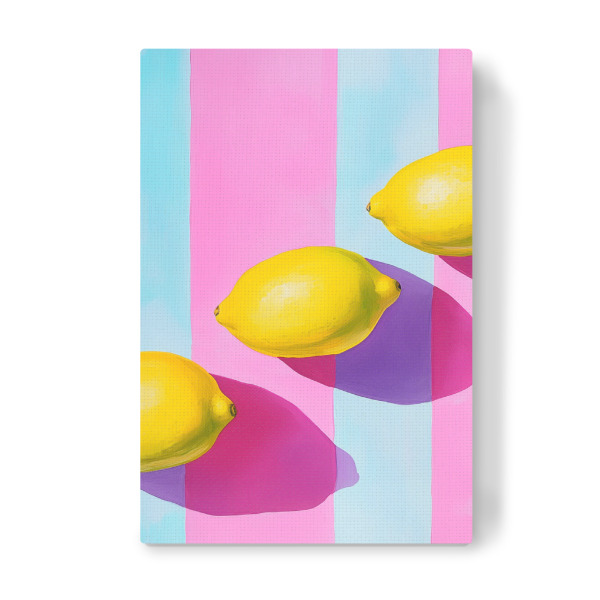 Leinwandbild "Zitronen Streifen Malerei" artboxONE - Natur,Abstrakt,Essen & Trinken / Obst & Gemüse