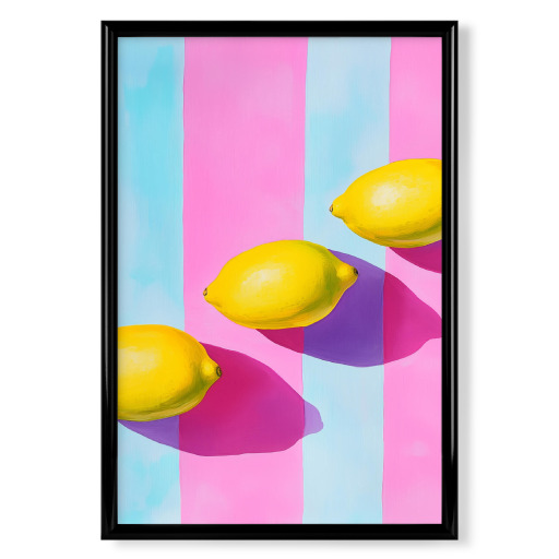 Lemon stripes painting