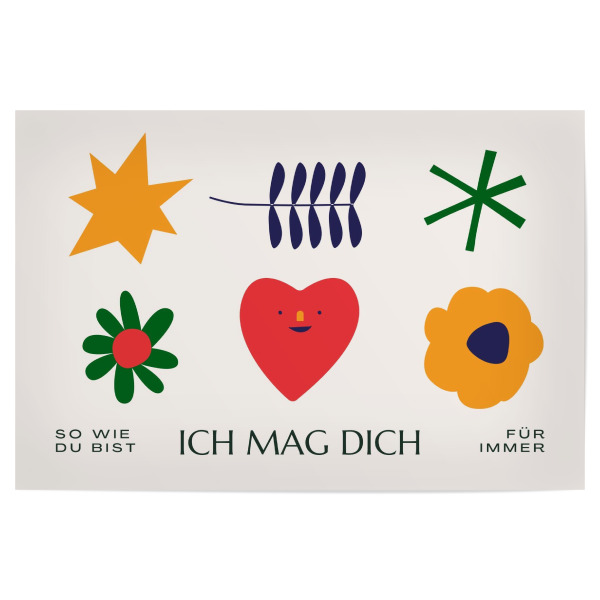 Poster 30x20 cm "Ich mag Dich - Symbole" artboxONE - Typografie,Abstrakt,Liebe,Weihnachten,Lustig