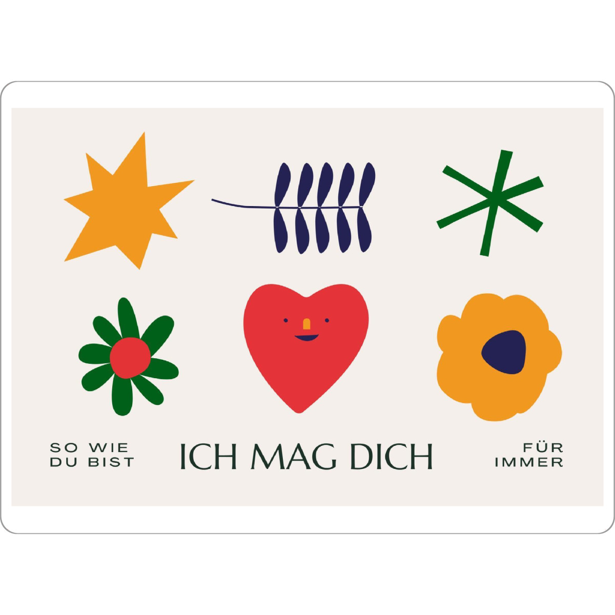 Tischset "Ich mag Dich - Symbole" artboxONE - Typografie,Abstrakt,Liebe,Weihnachten,Lustig