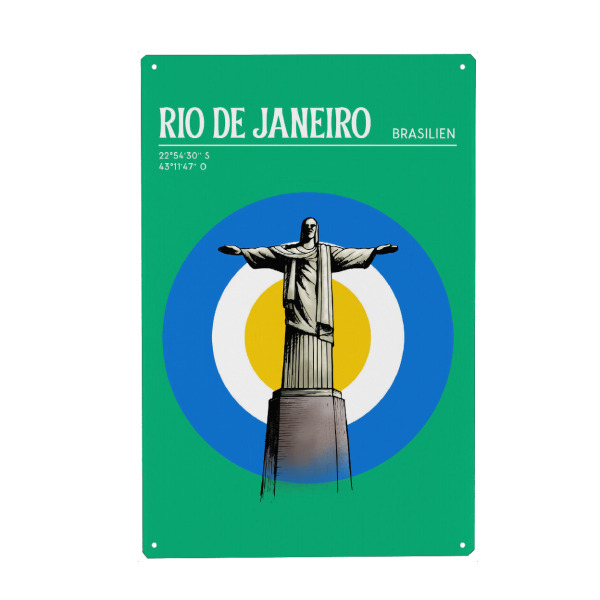 Metall Poster "Cristo Redentor Rio de Janeiro" artboxONE - Architektur,Städte / Rio de Janeiro