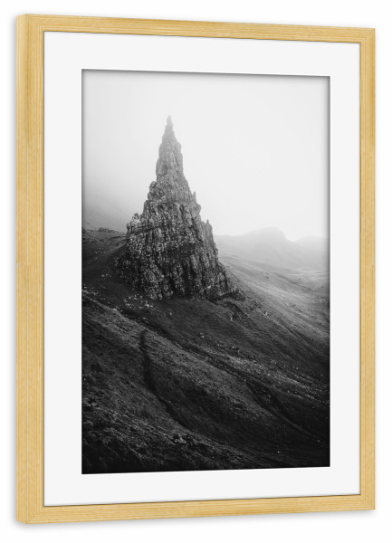 Poster mit Rahmen kiefer "Peak in black and white" artboxONE - Natur,Reise,Schwarzweiß,Reise / Länder