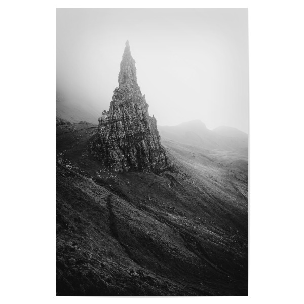 Poster 30x20 cm "Peak in black and white" artboxONE - Natur,Reise,Schwarzweiß,Reise / Länder