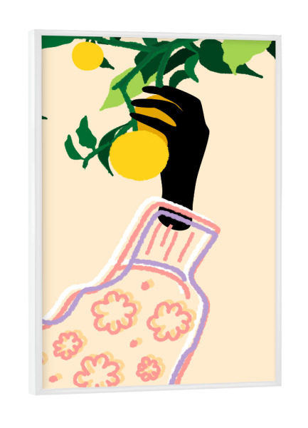 Poster mit weißem Rahmen "Zitrus-Touch" artboxONE - Essen & Trinken,Abstrakt,Essen & Trinken / Obst & Gemüse