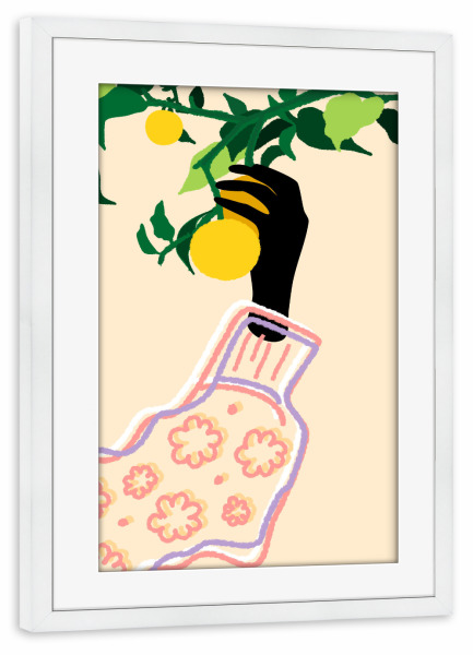 Poster mit Rahmen weiß "Zitrus-Touch" artboxONE - Essen & Trinken,Abstrakt,Essen & Trinken / Obst & Gemüse
