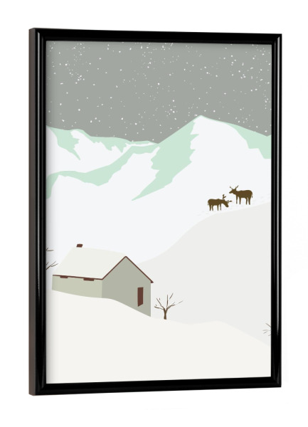 Poster mit schwarzem Rahmen "Winter view" artboxONE - Natur,Tiere,Weihnachten