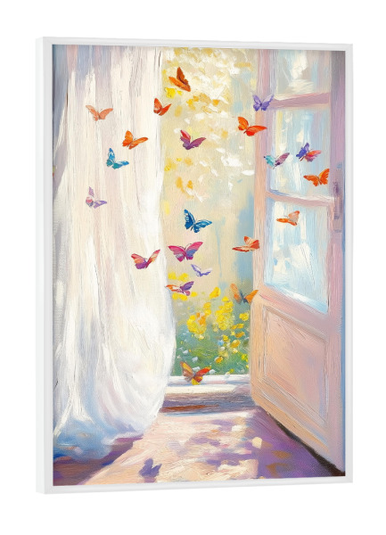 Poster mit weißem Rahmen "Tanz der Schmetterlinge" artboxONE - Natur,Für Kinder,Tiere