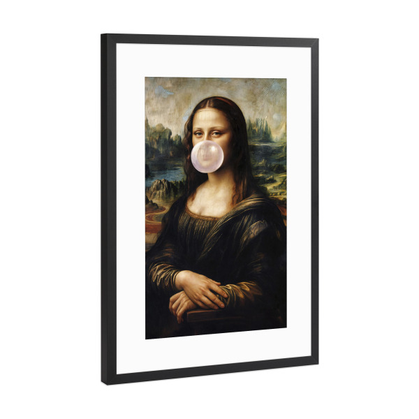 Poster mit Rahmen Schwarz (Metallic) "Mona Blase" artboxONE - Menschen,Lustig