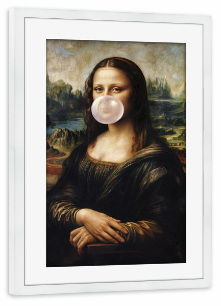 Poster mit Rahmen weiß "Mona Blase" artboxONE - Menschen,Lustig