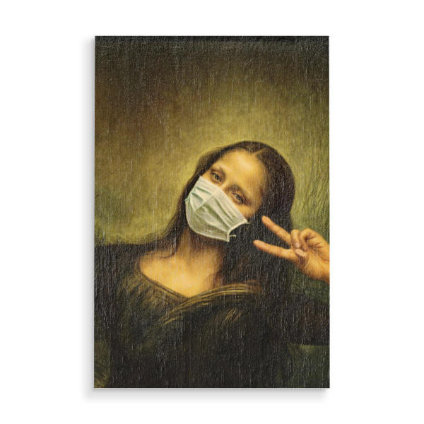 Holzbild "Mona Selfie" artboxONE - Menschen,Lustig
