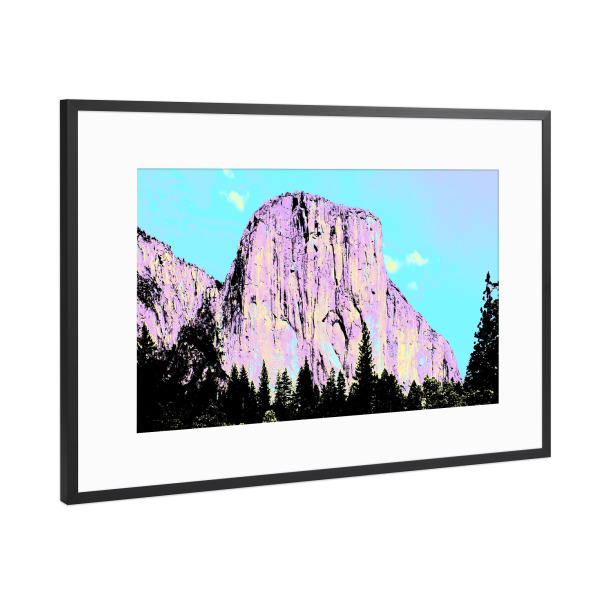 Poster mit Rahmen Schwarz (Metallic) "Pop Art El Capitan" artboxONE - Natur,Reise,Reise / Länder