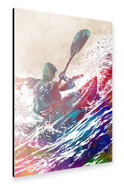 Alu-Dibond "Kajaksport Kunst E" 75x50 cm artboxONE